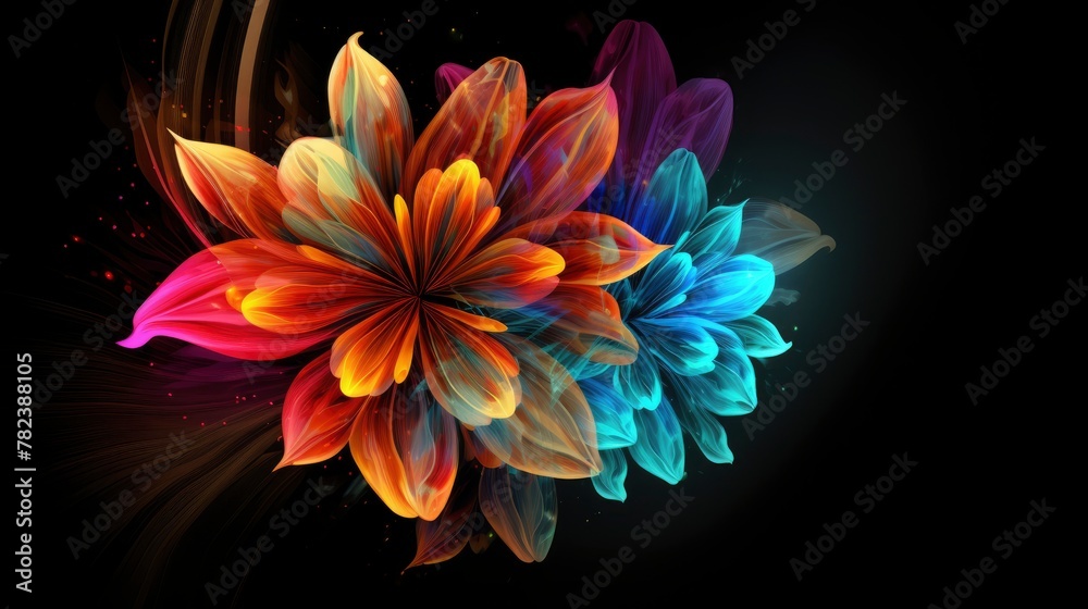 Vibrant Floral Abstract Art Design Generative AI Vibrant Floral Abstract Art Design Generative AI