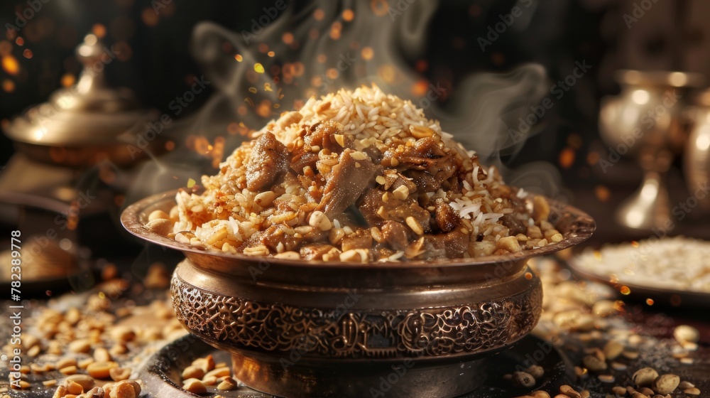 Foto de The national cuisine of Jordan, the national dish Mansaf is a ...