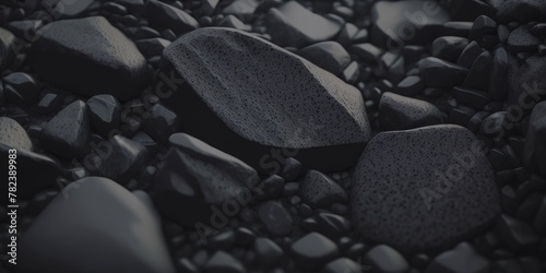 Moody Cinematic Black Stone Texture Backdrop Generative AI