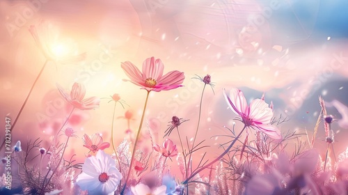 Nature background with wild flowers © Никита Филитов