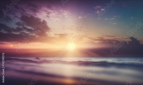 Serene Sunset Ocean Landscape Generative AI © AlexandraRooss