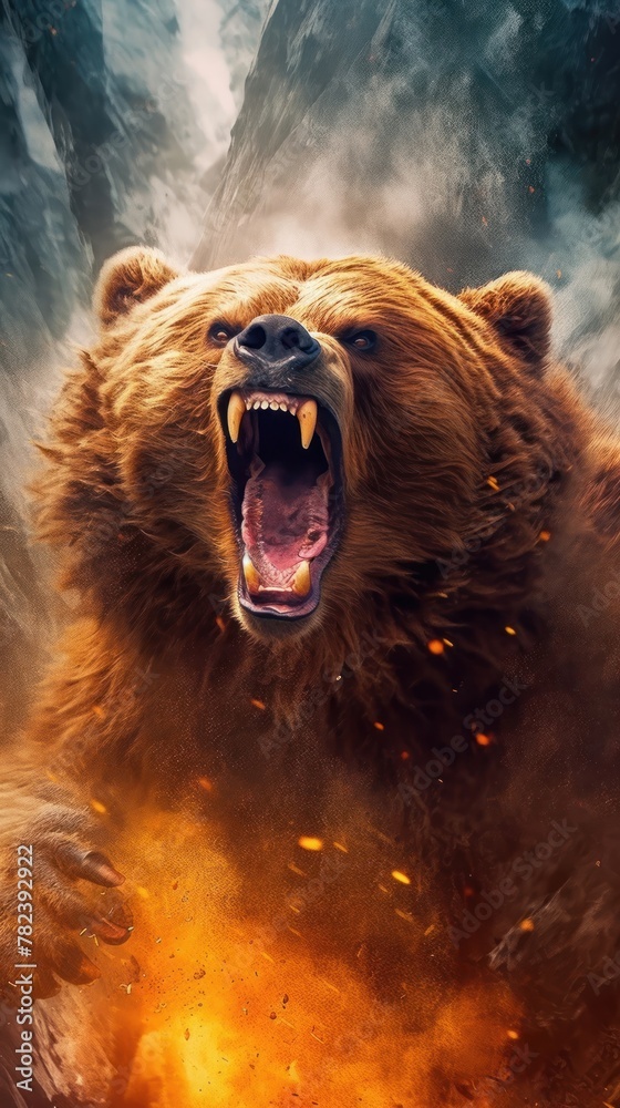 Energetic Bear in Bold, Vibrant Colors Generative AI Energetic Bear in Bold, Vibrant Colors Generative AI