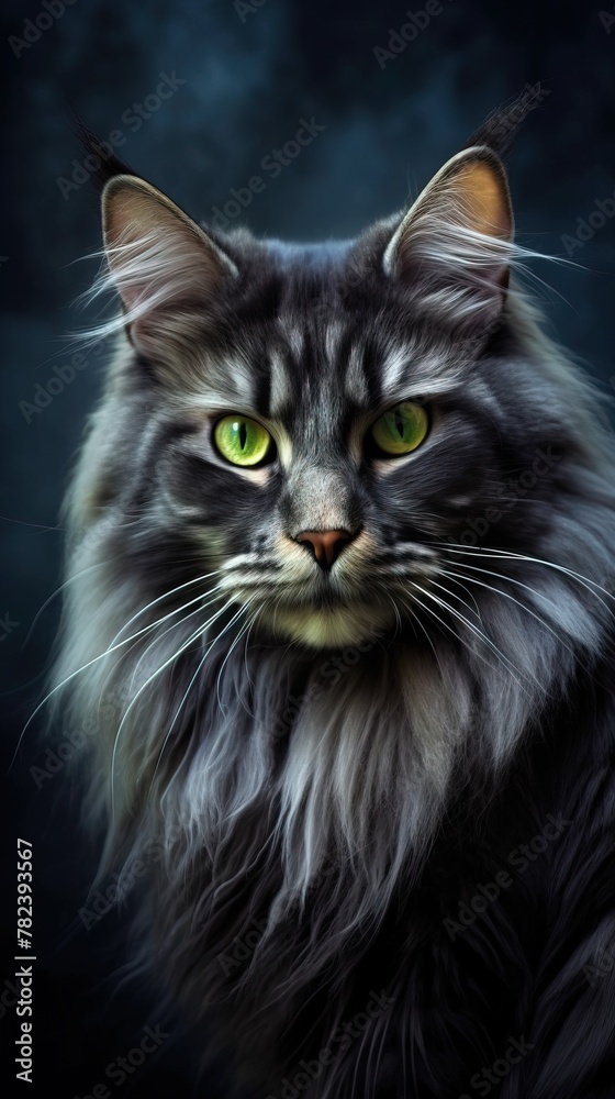 Vibrant Cat Portrait in Bokeh Style Generative AI