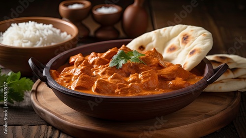 Spicy Chicken Tikka Masala Curry Meal Generative AI