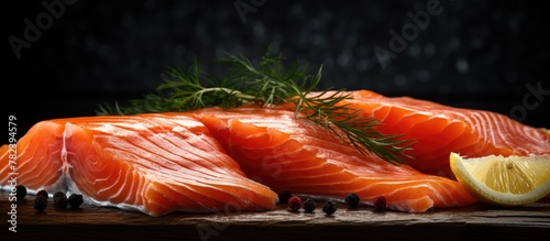 Salmon fillets with lemon a...