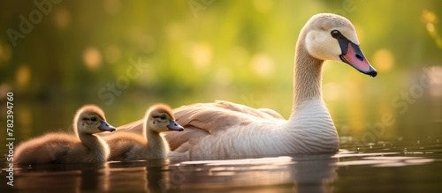 Mother duck and baby ducks ...