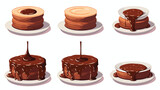 Cake preparation fifth step cartoon illustration. P