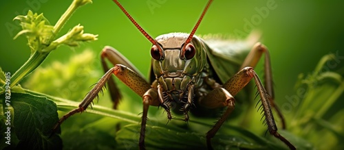 Grasshopper perched on leaf...