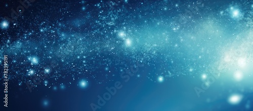 Blue background with starry snowflakes photo