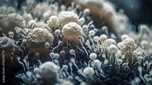 Microscopic View of Candida auris Fungal Infection Generative AI