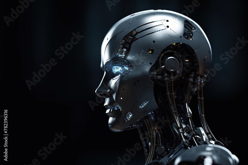 Futuristic Portrait of an Android Brain Generative AI