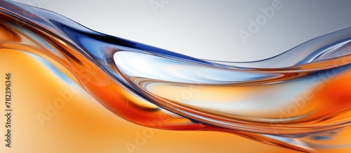 Liquid Wave Motion in Orange and Blue photo