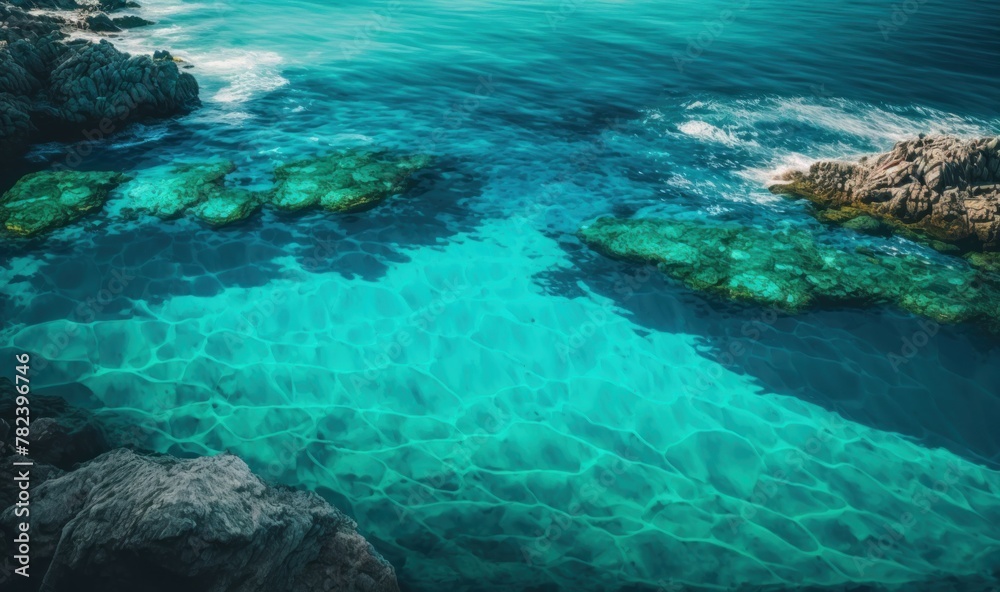 Enchanting Turquoise Seascape on the Emerald Coast Generative AI Enchanting Turquoise Seascape on the Emerald Coast Generative AI