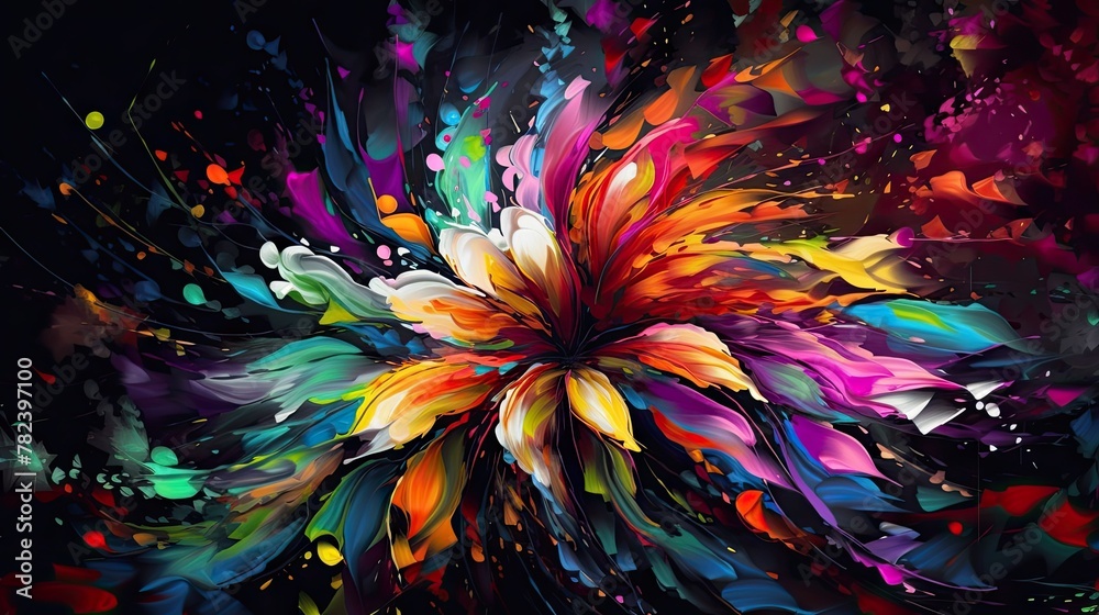 Fototapeta premium Vibrant Floral Abstract Art Generative AI
