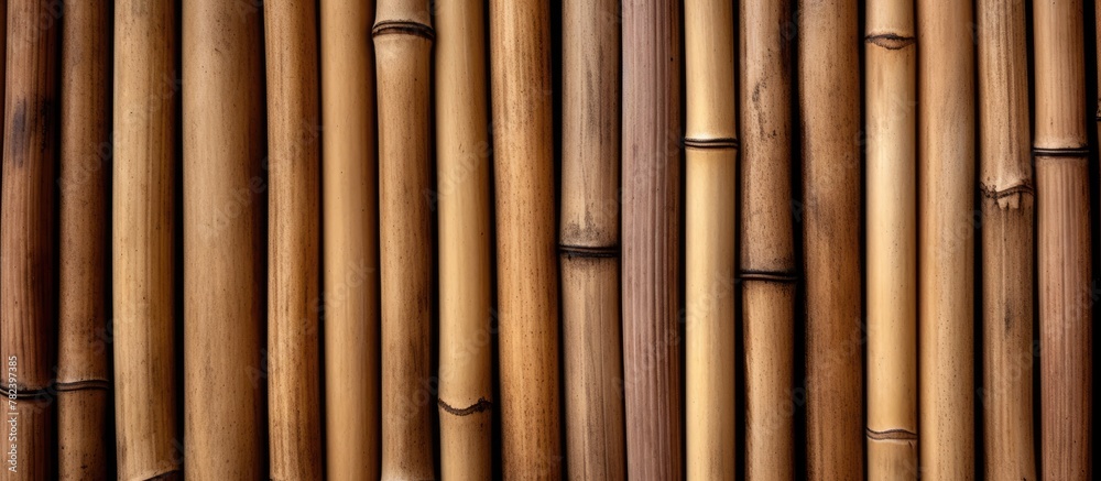 Naklejka premium Bamboo Fence Variety Close-up