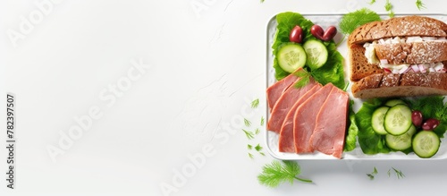 Sandwich with ham, tomatoes...