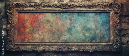 Multicolored frame on weath...