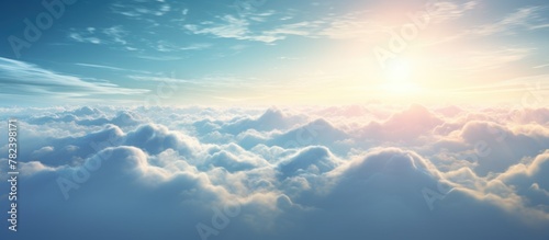 Sun shining over cloudy sky