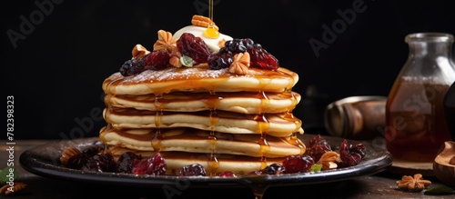 Fluffy pancakes topped with...