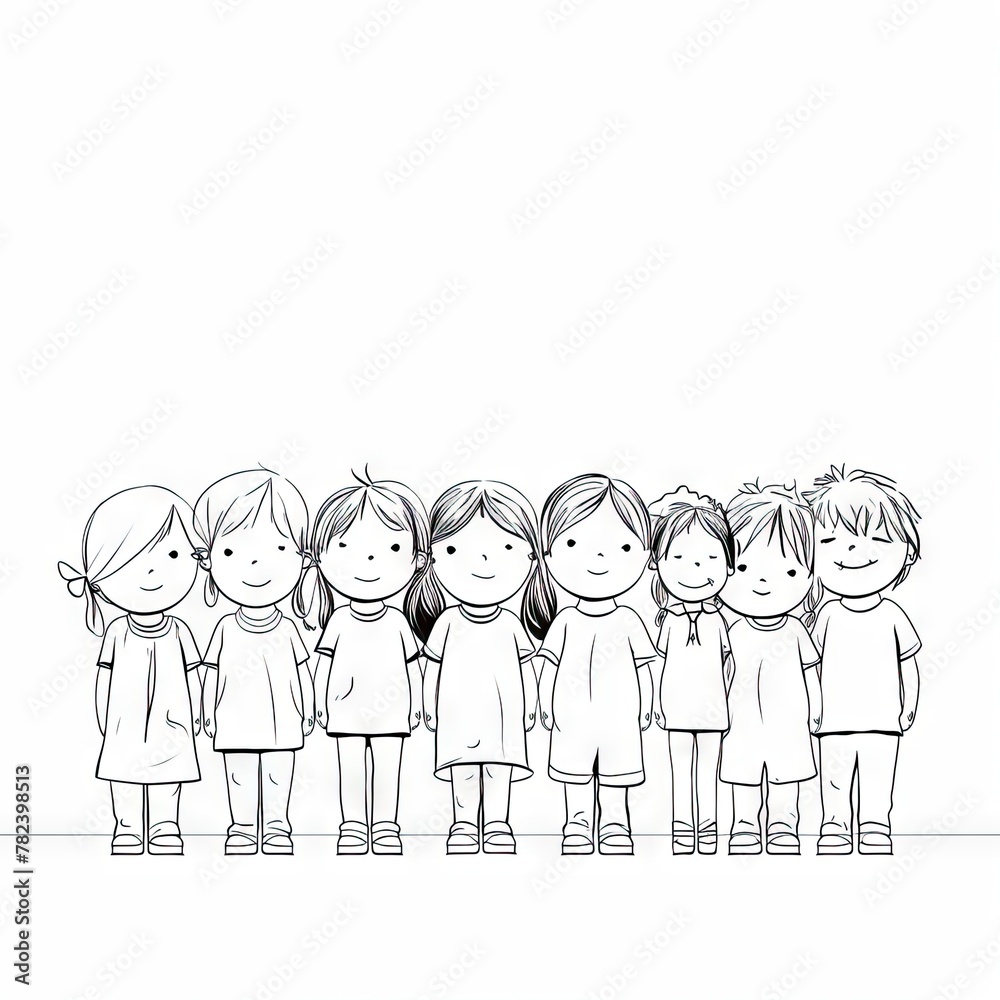 Minimalist Line Art of Happy Students Finishing School Generative AI Minimalist Line Art of Happy Students Finishing School Generative AI
