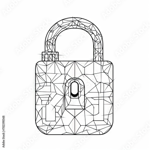 Minimalist Padlock Illustration Generative AI