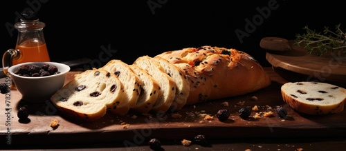 Loaf of bread and bowl of r...