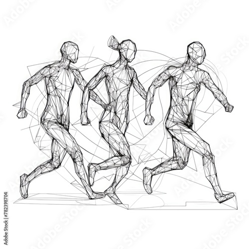 Minimalist Running Silhouettes Generative AI