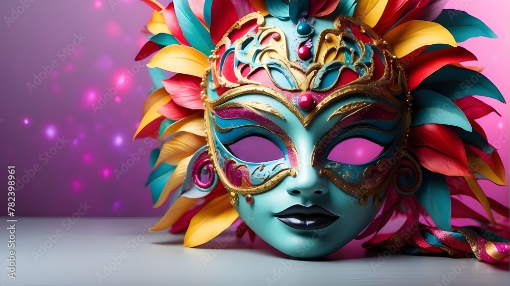 bright multicolored carnival mask festival and entertainment