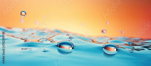 Water droplets close-up view