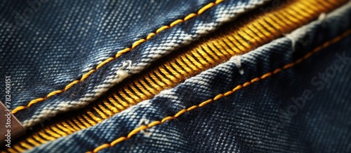 Close-up of jeans back button