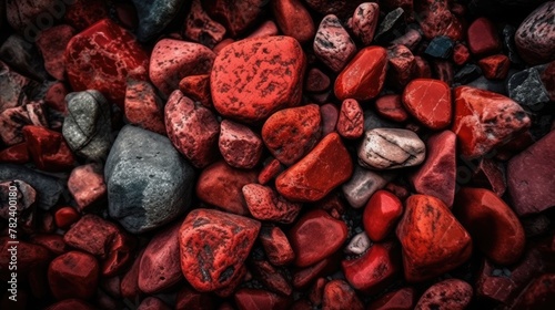 Striking Crimson Red Stone Texture Background Generative AI
