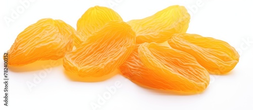Group of peeled oranges on a white surface