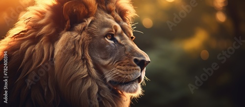Male lion with majestic mane