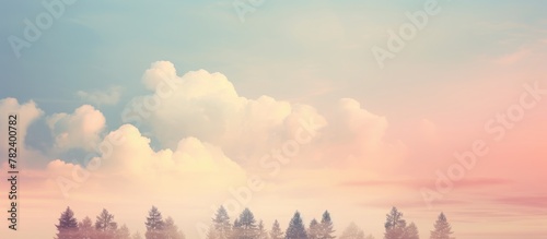 Trees dot the vast expanse ...