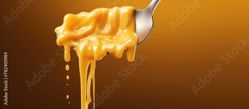 Obraz na płótnie A spoon with mac and cheese close-up