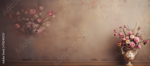 Vase of blooms on timber su...