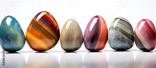 Colorful marbles in a row o...