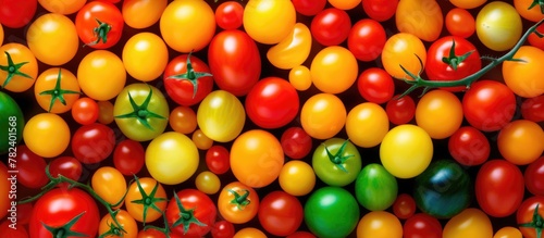 Colorful cherry tomatoes cl...