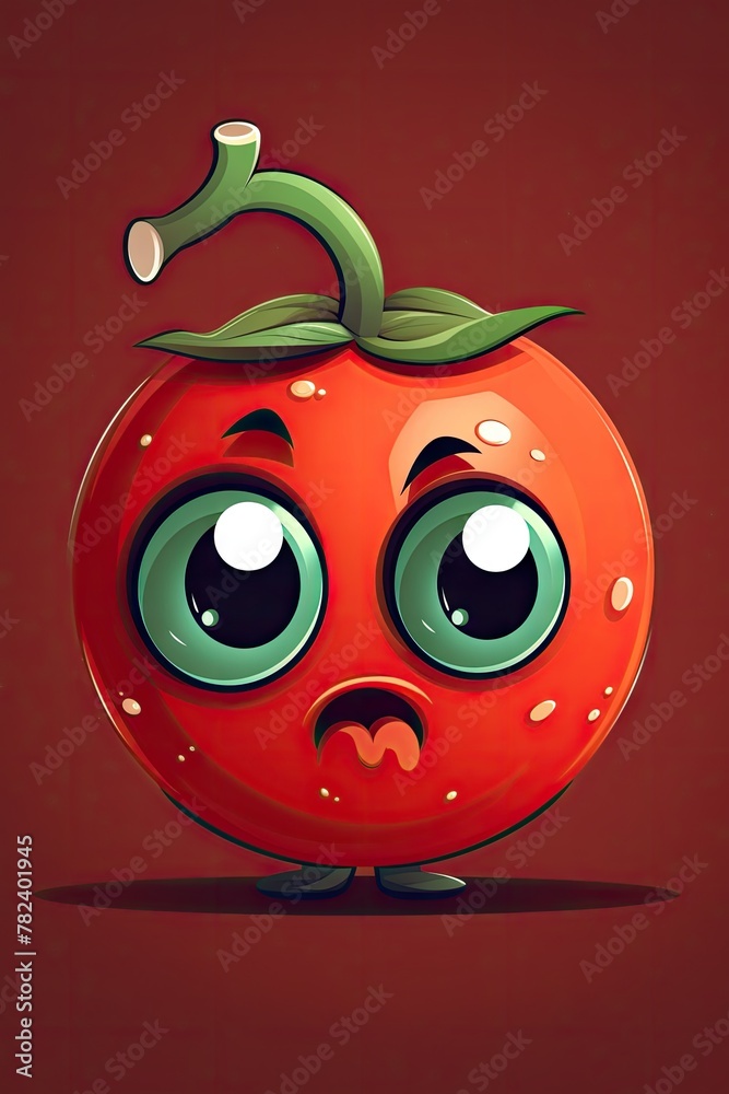 Adorable Tomato Mascot Character Generative AI
