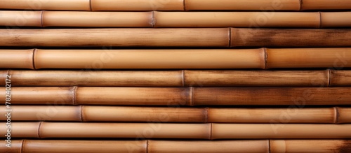 Bamboo sticks background wall closeup