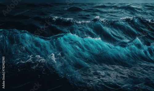 Soothing Deep Blue Sea Texture Background Generative AI