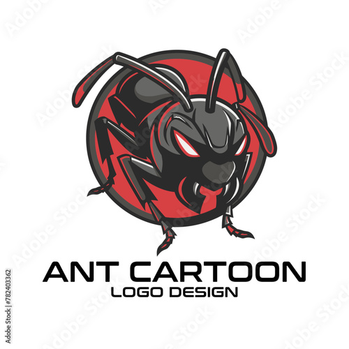 Ant Cartoon Vector Logo Design photo