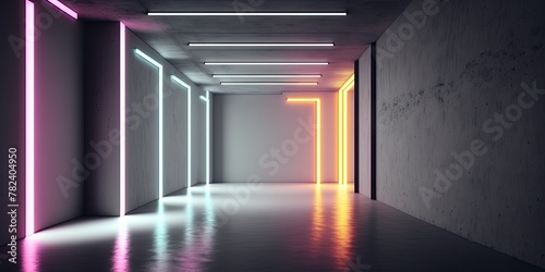 Minimalist Luminous Concrete Stage Generative AI