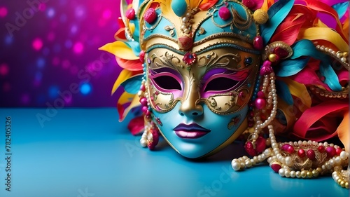 bright multicolored carnival mask festival and entertainment © Izhar