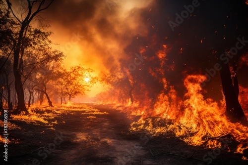 Raging Forest Fire Devastation Generative AI © AlexandraRooss