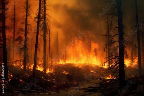Raging Forest Fire Generative AI