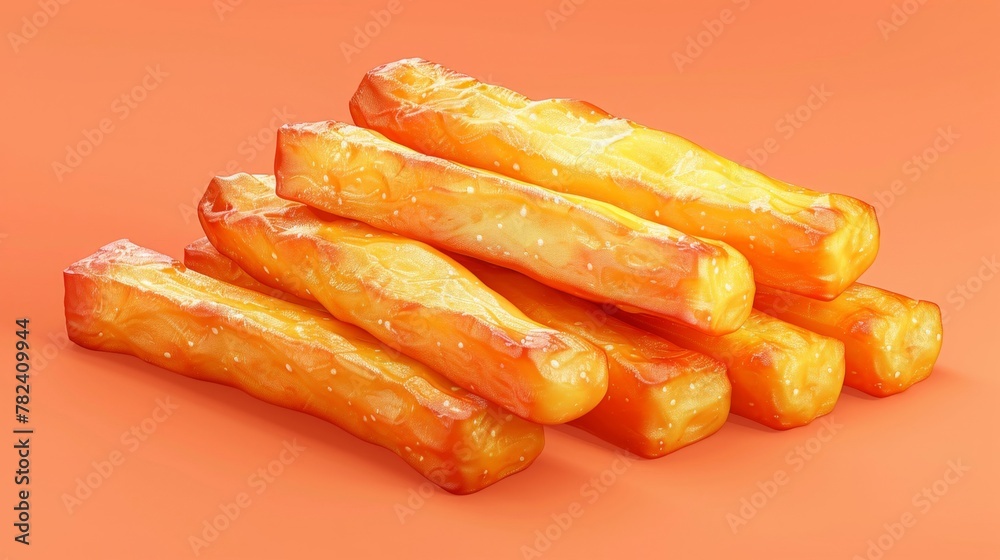 a pile of glazed donuts on a red background a pile of glazed donuts on a red background