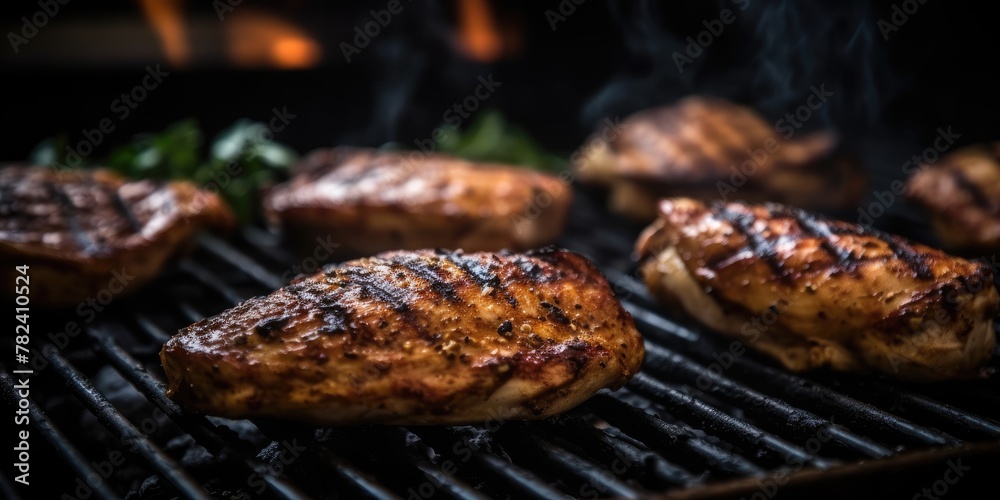 Tasty Grilled Chicken with Grill Marks Generative AI