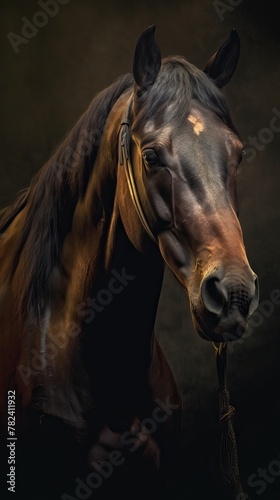 Photorealistic Painting of a Horse in Spotlight Generative AI