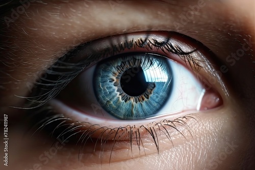 Captivating Close-up Portrait of a Human Eye Generative AI